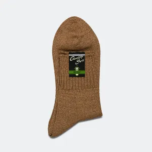 Beams Clothing WASHI Short Rib Socks - Brown