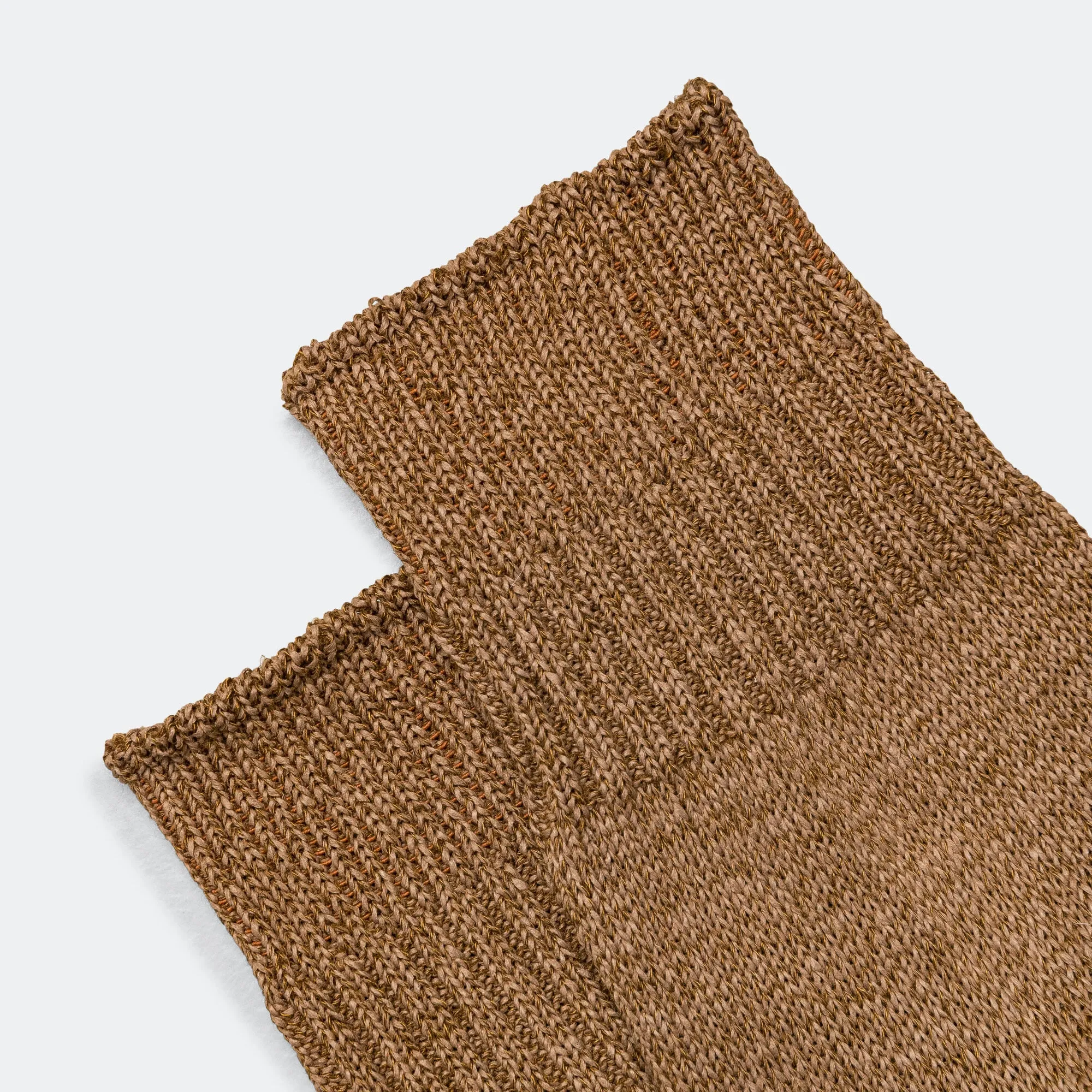 Beams Clothing WASHI Short Rib Socks - Brown