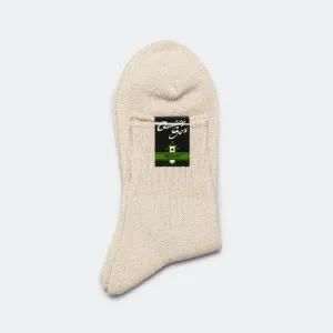 Beams Clothing WASHI Short Rib Socks - Natural