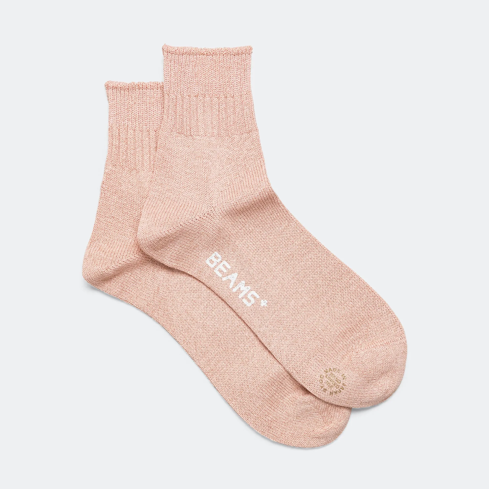 Beams Clothing WASHI Short Rib Socks - Rose