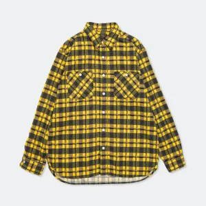 Beams Clothing Work Print Nel - Yellow