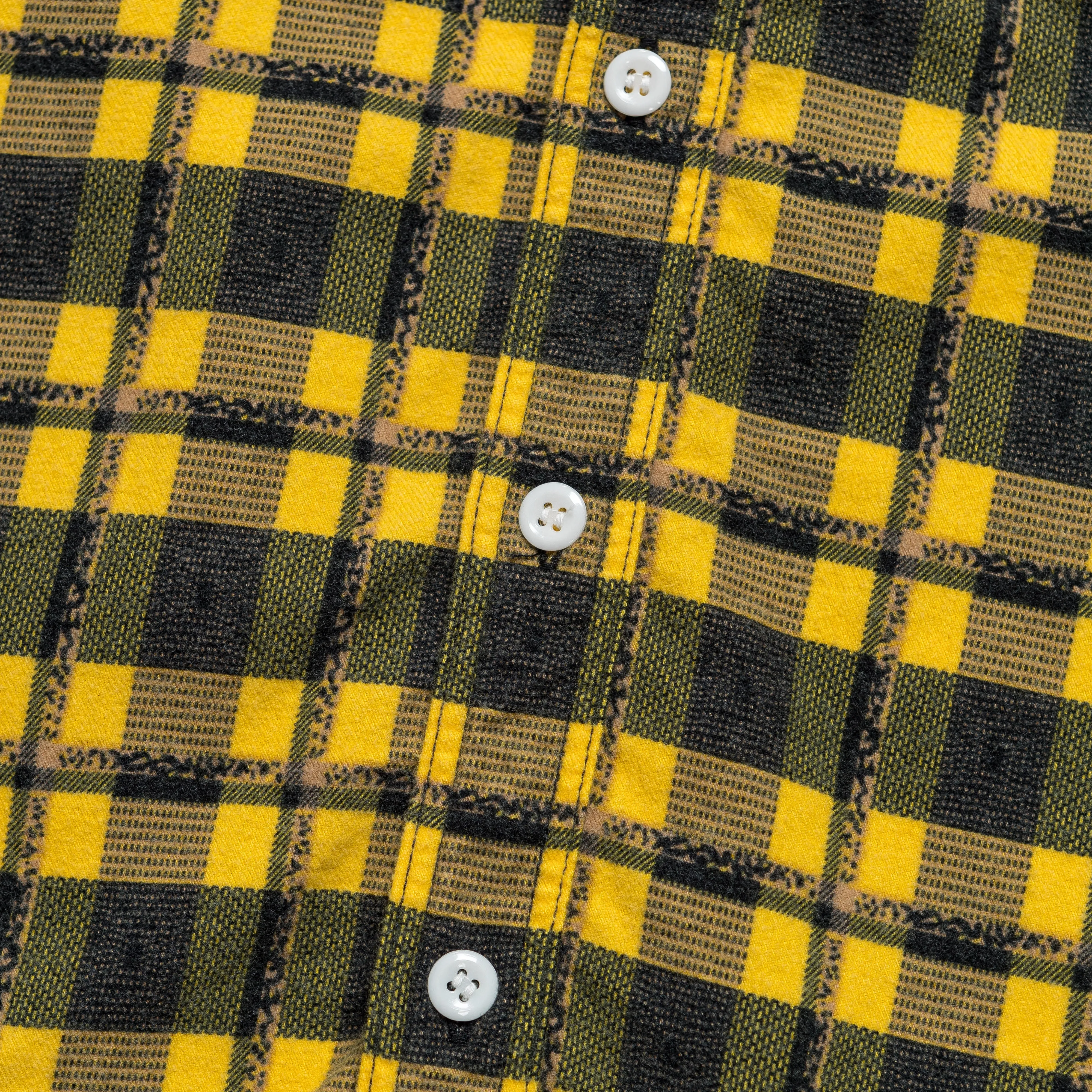 Beams Clothing Work Print Nel - Yellow