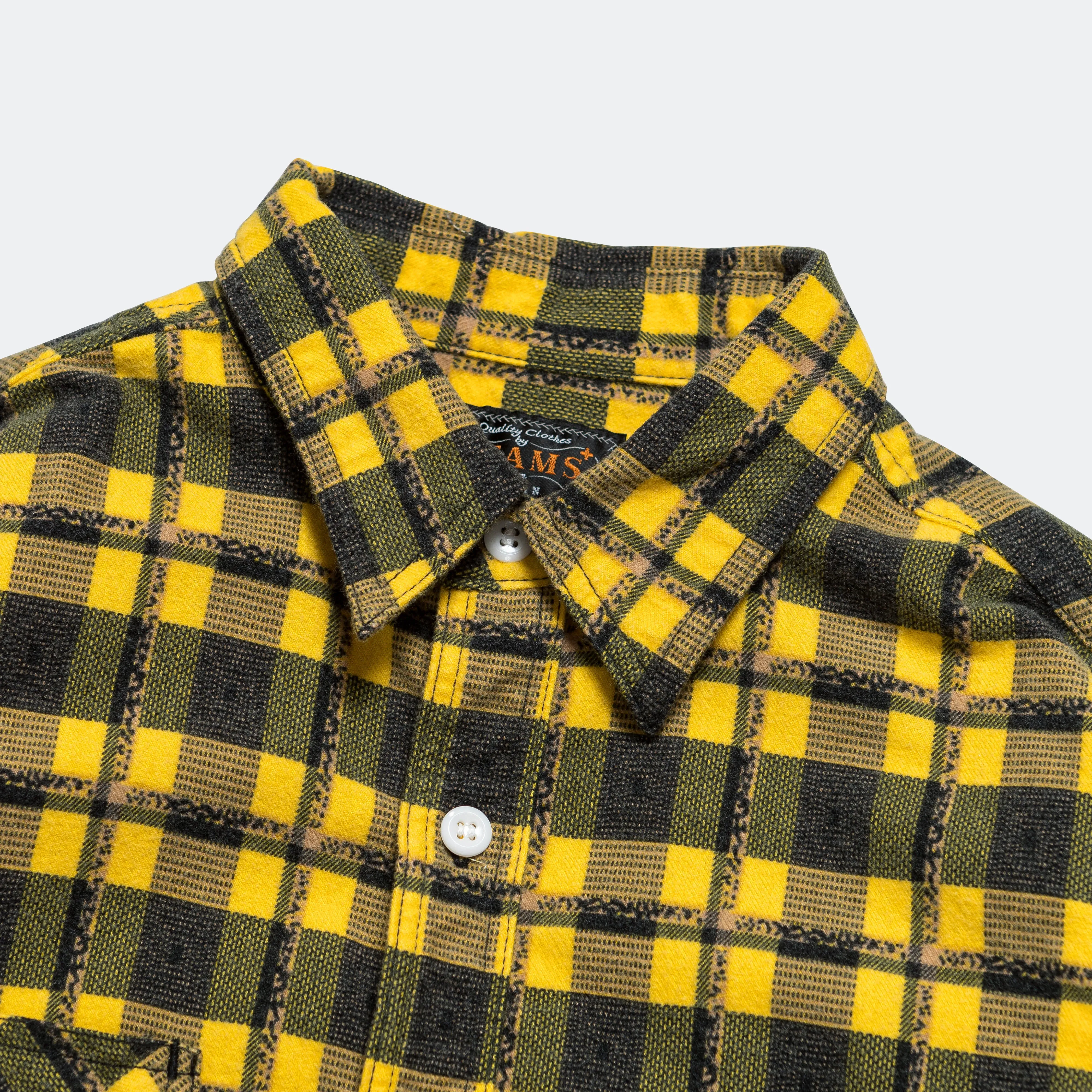 Beams Clothing Work Print Nel - Yellow