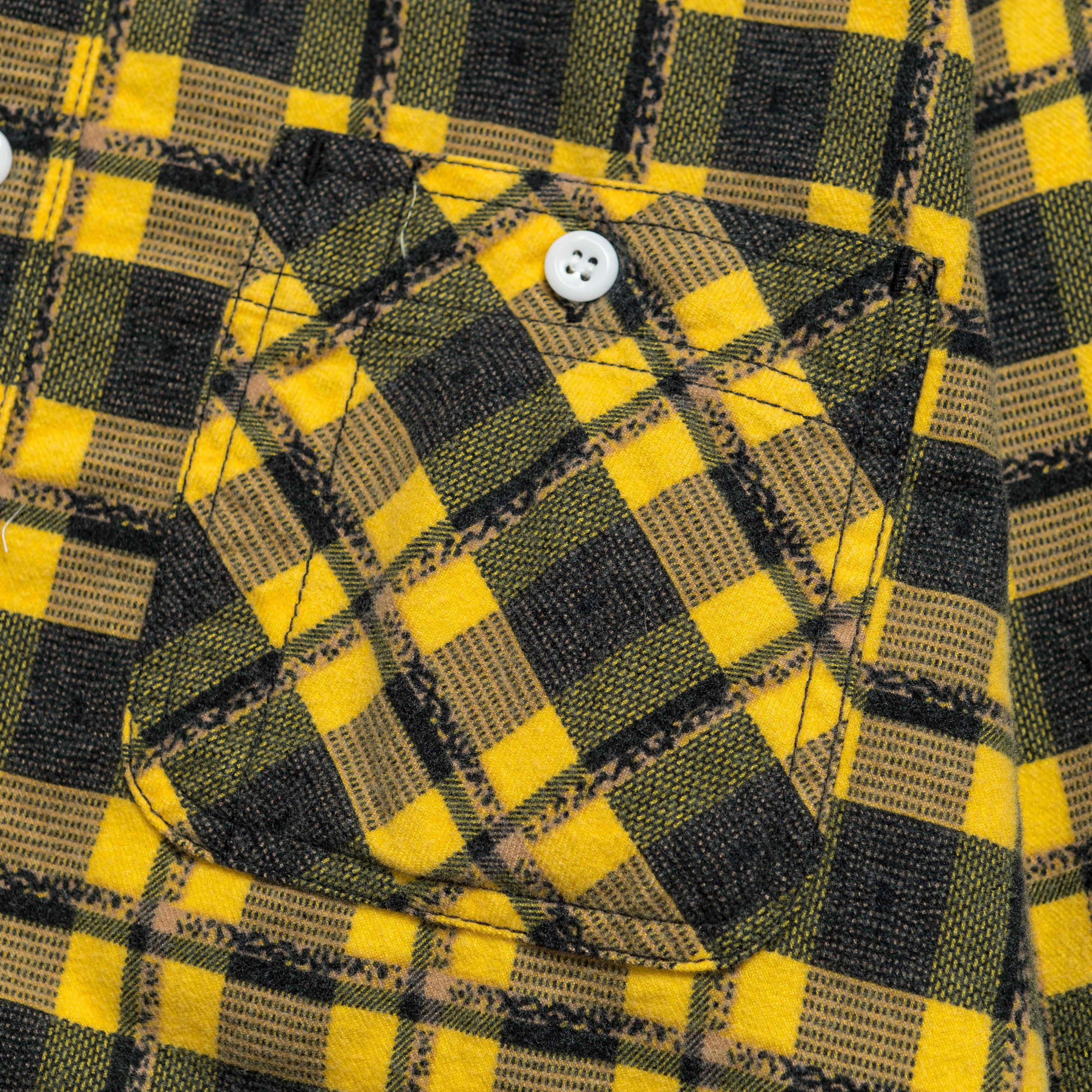 Beams Clothing Work Print Nel - Yellow