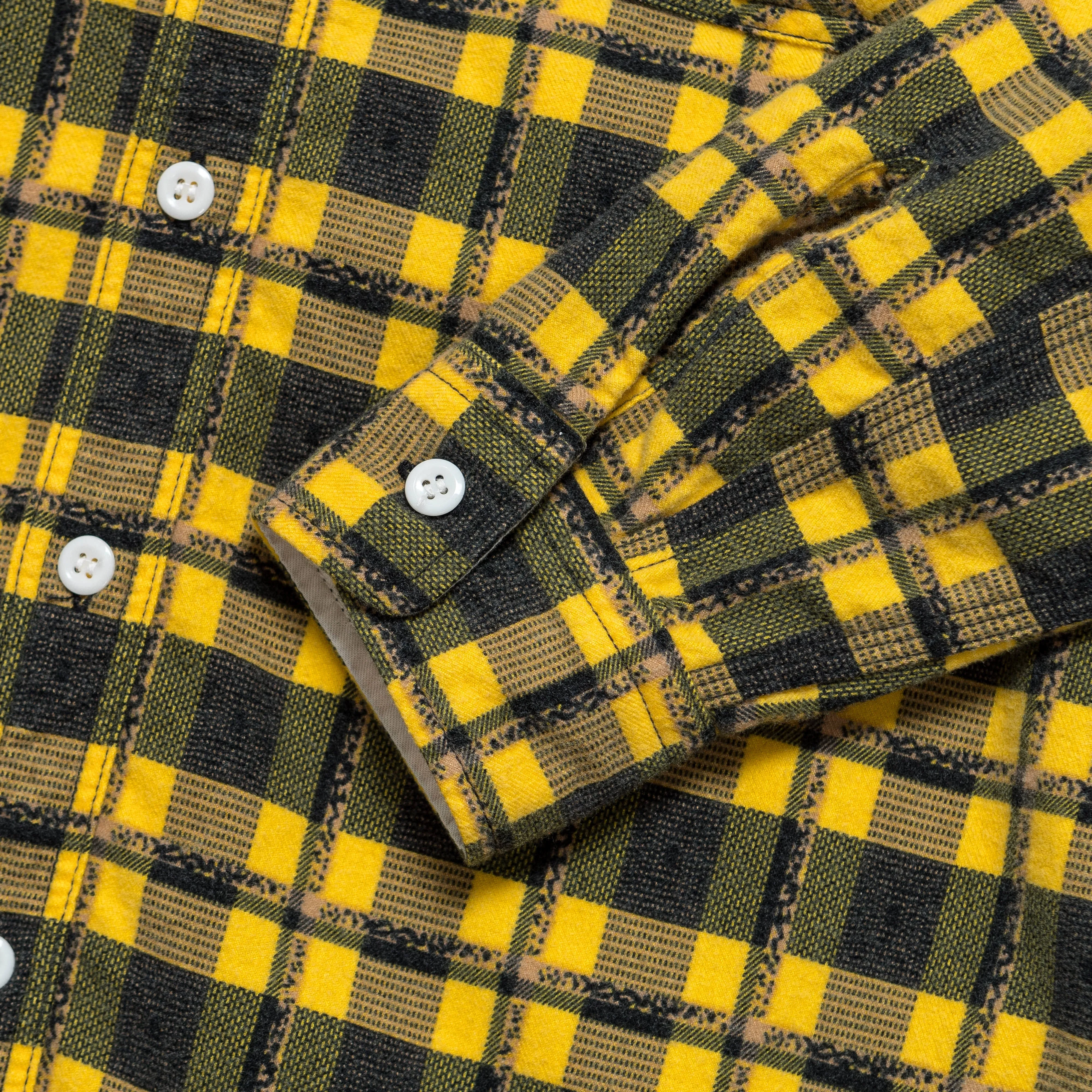 Beams Clothing Work Print Nel - Yellow