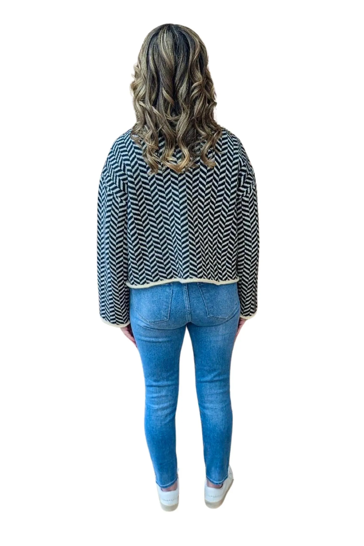 Berkley Cardigan In Black/cream