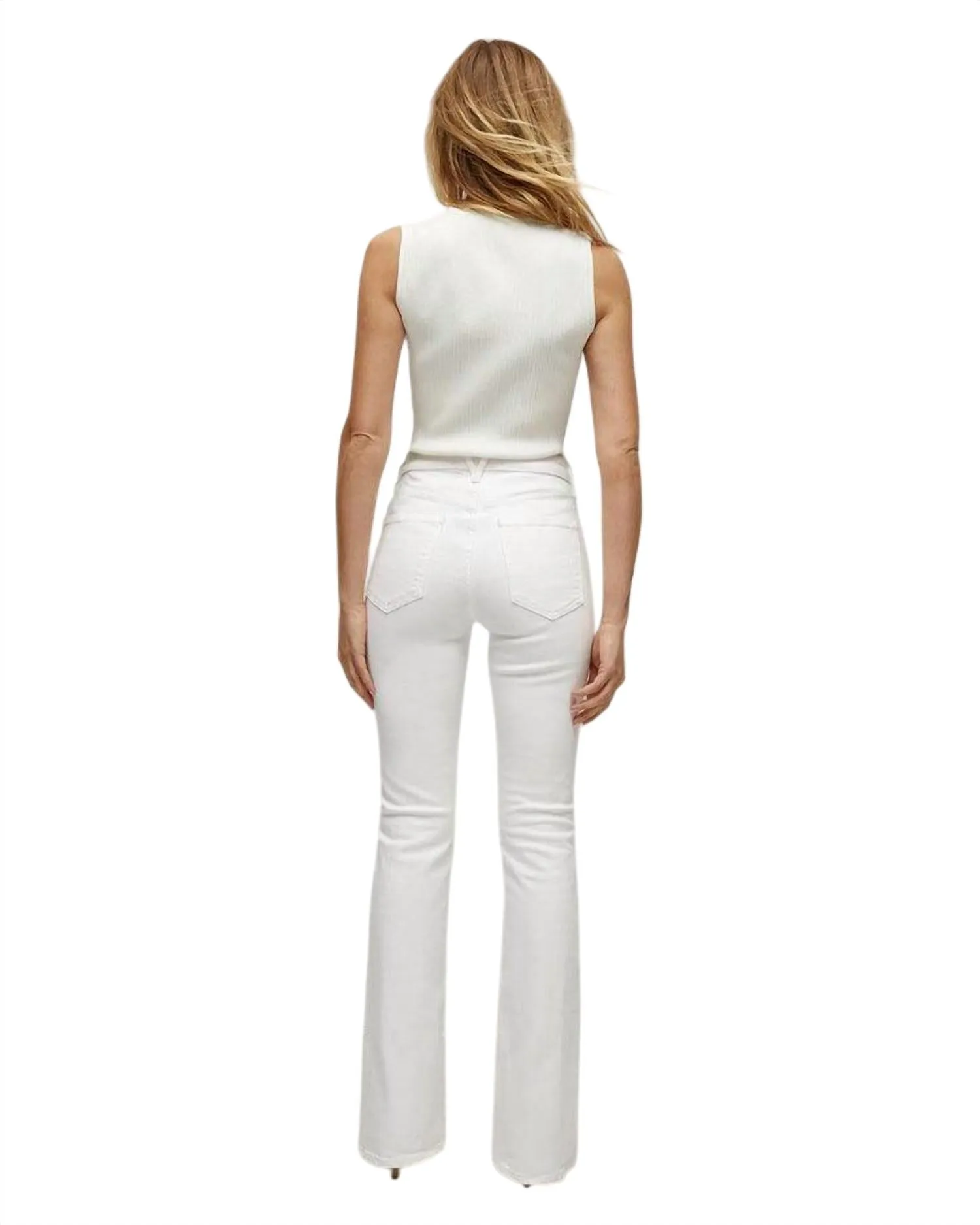 Beverly Skinny Flare Jeans In White