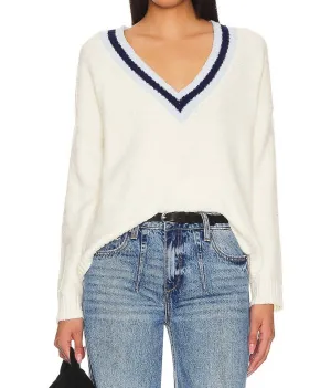 Bianca V Neck Sweater In White