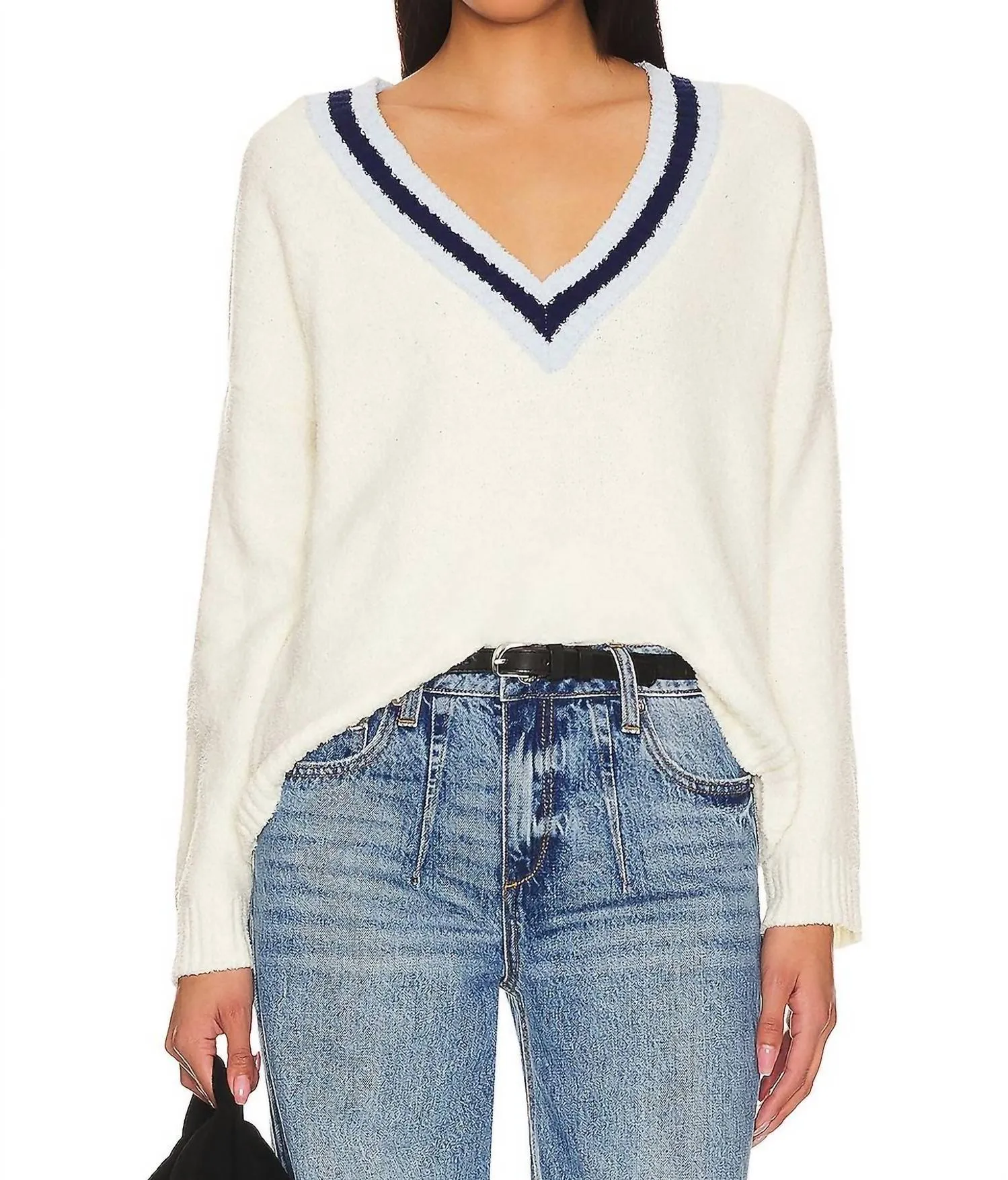 Bianca V Neck Sweater In White