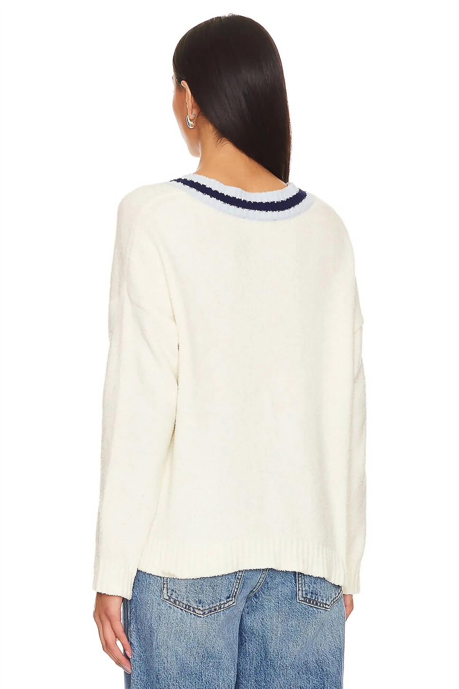 Bianca V Neck Sweater In White