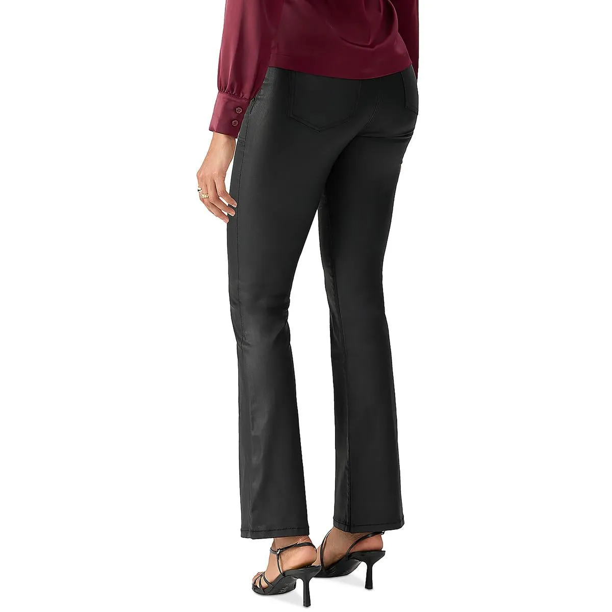 Birdy Womens Twill Coated Flared Pants