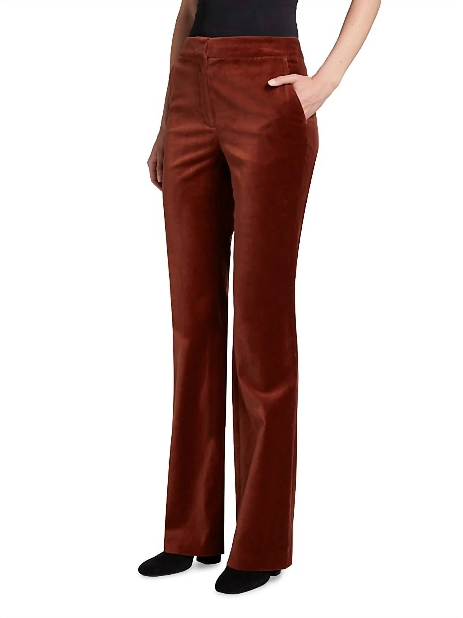 Blake Flare Trouser In Mahogany