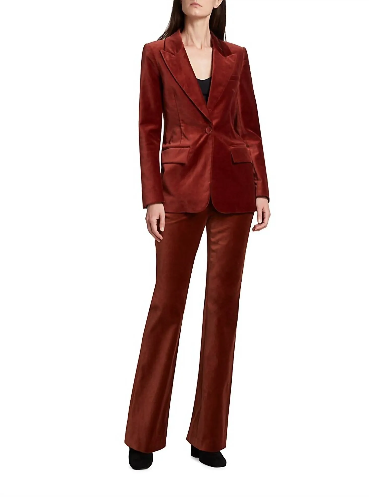 Blake Flare Trouser In Mahogany