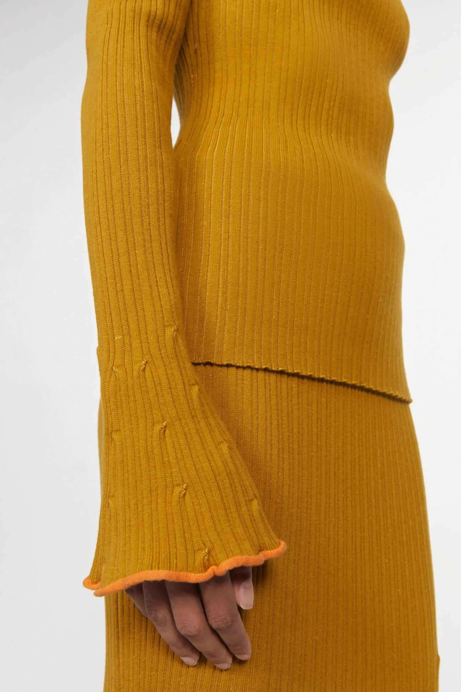 Blush Turtleneck Top In Golden Hay