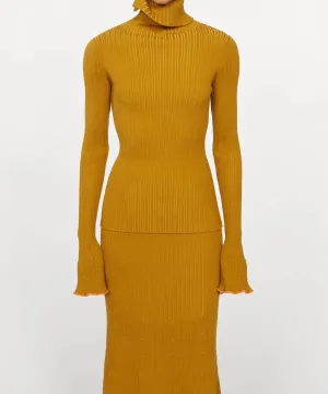 Blush Turtleneck Top In Golden Hay