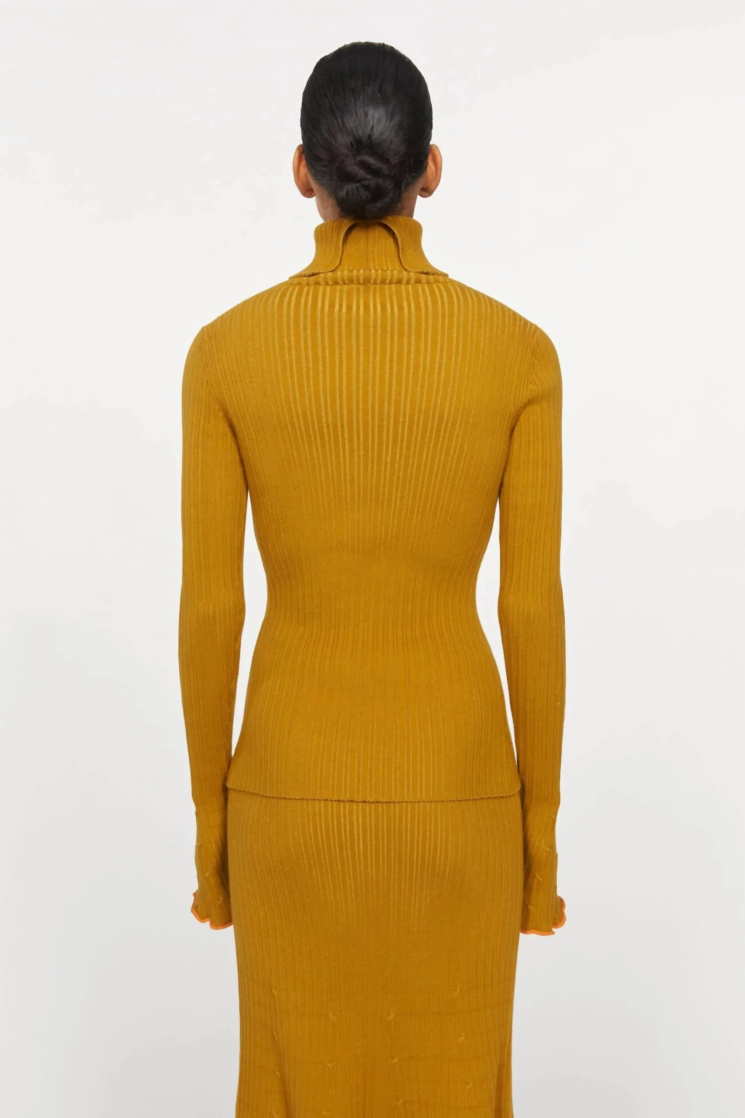 Blush Turtleneck Top In Golden Hay