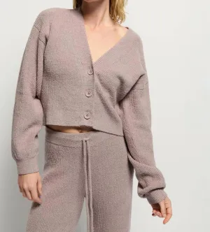 Bo Balloon Sleeve Cardigan In Whisper