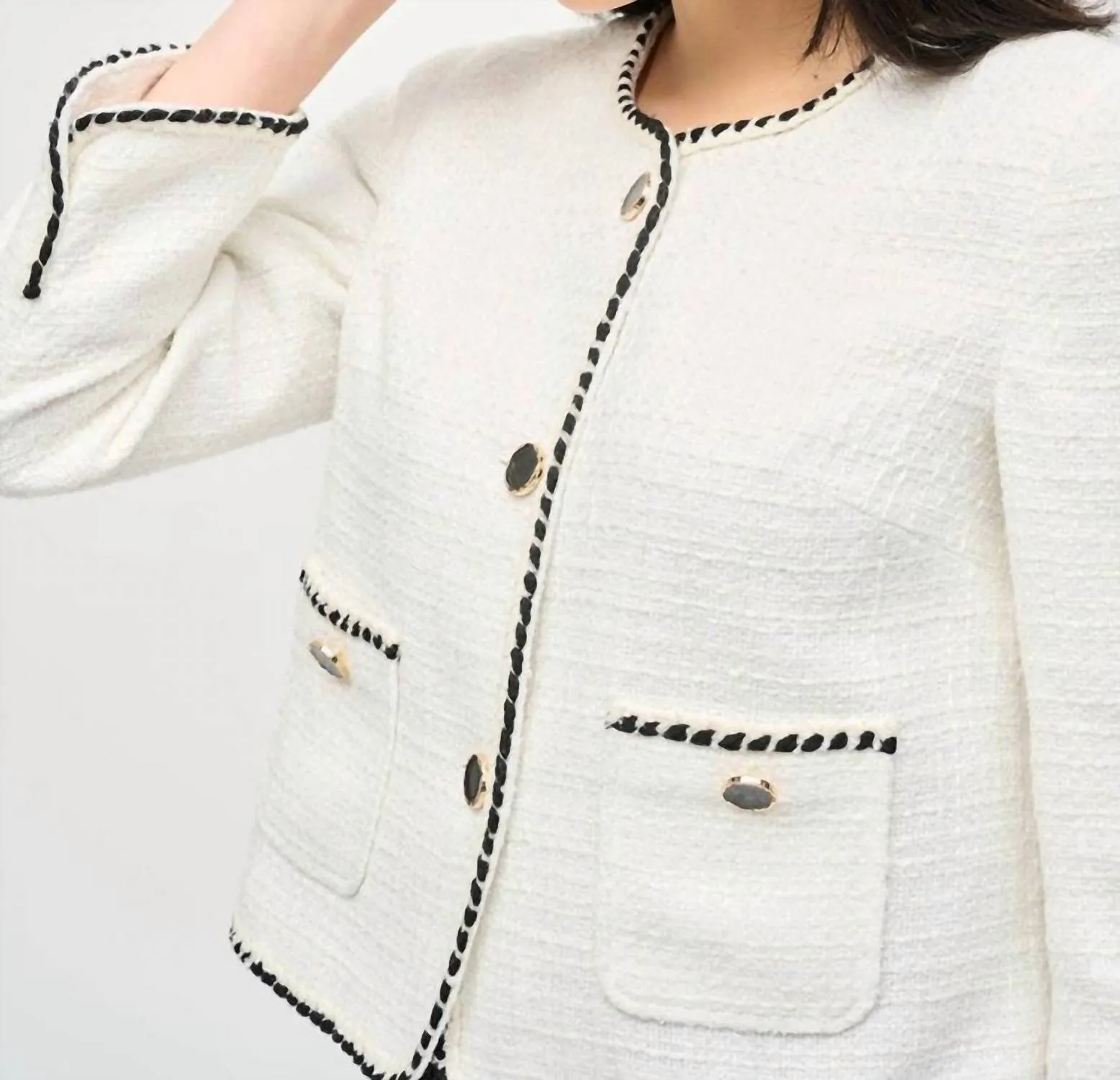 Boucle Jacket In Winter White