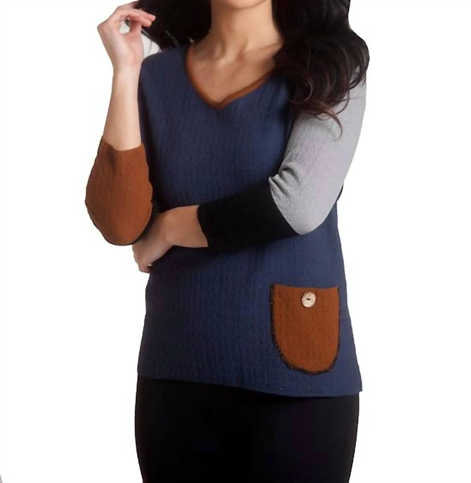 Boucle Pocket Sweater In A/s