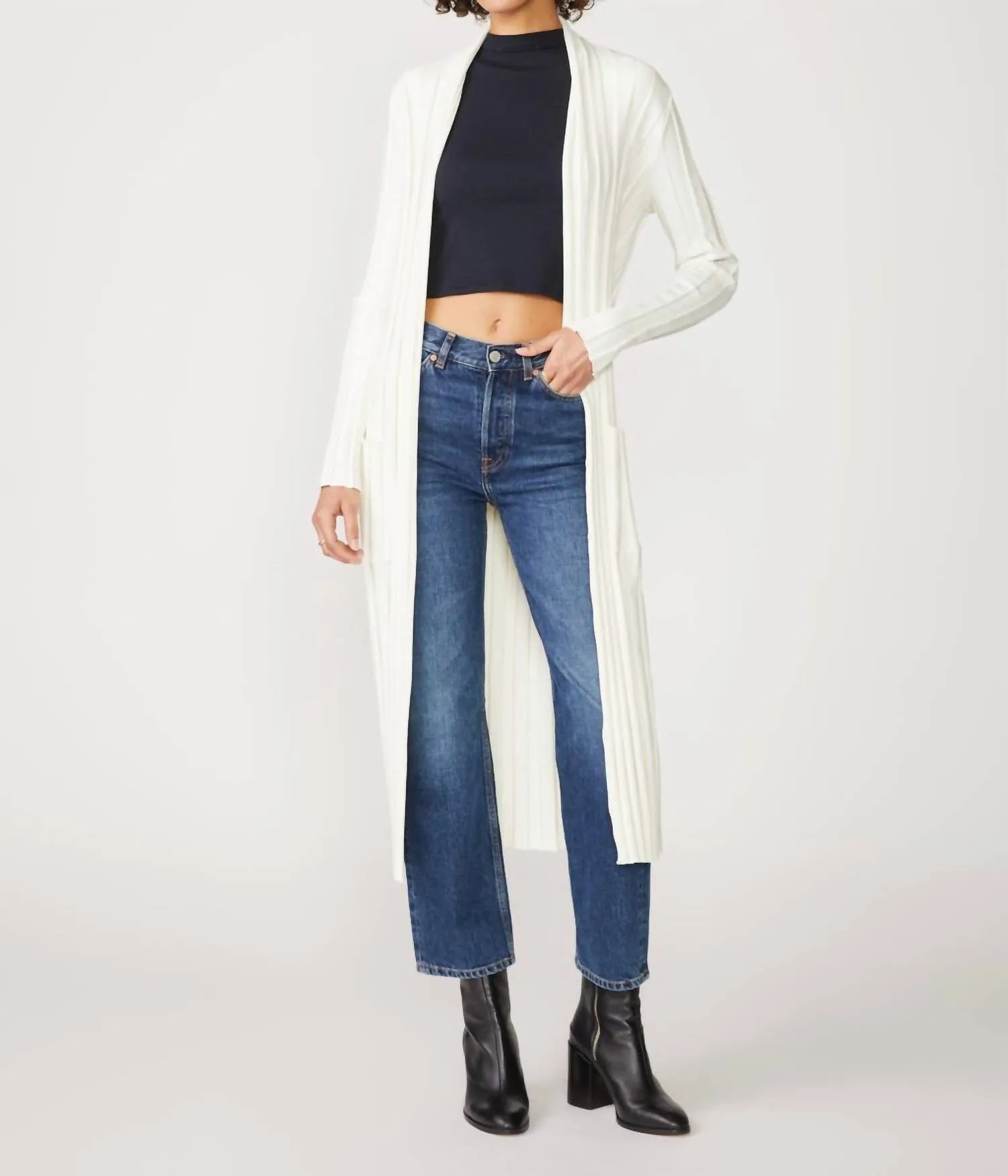 Box Pleat Duster In Cream