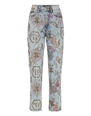 Boyfriend St Tattoo Monogram with Crystals