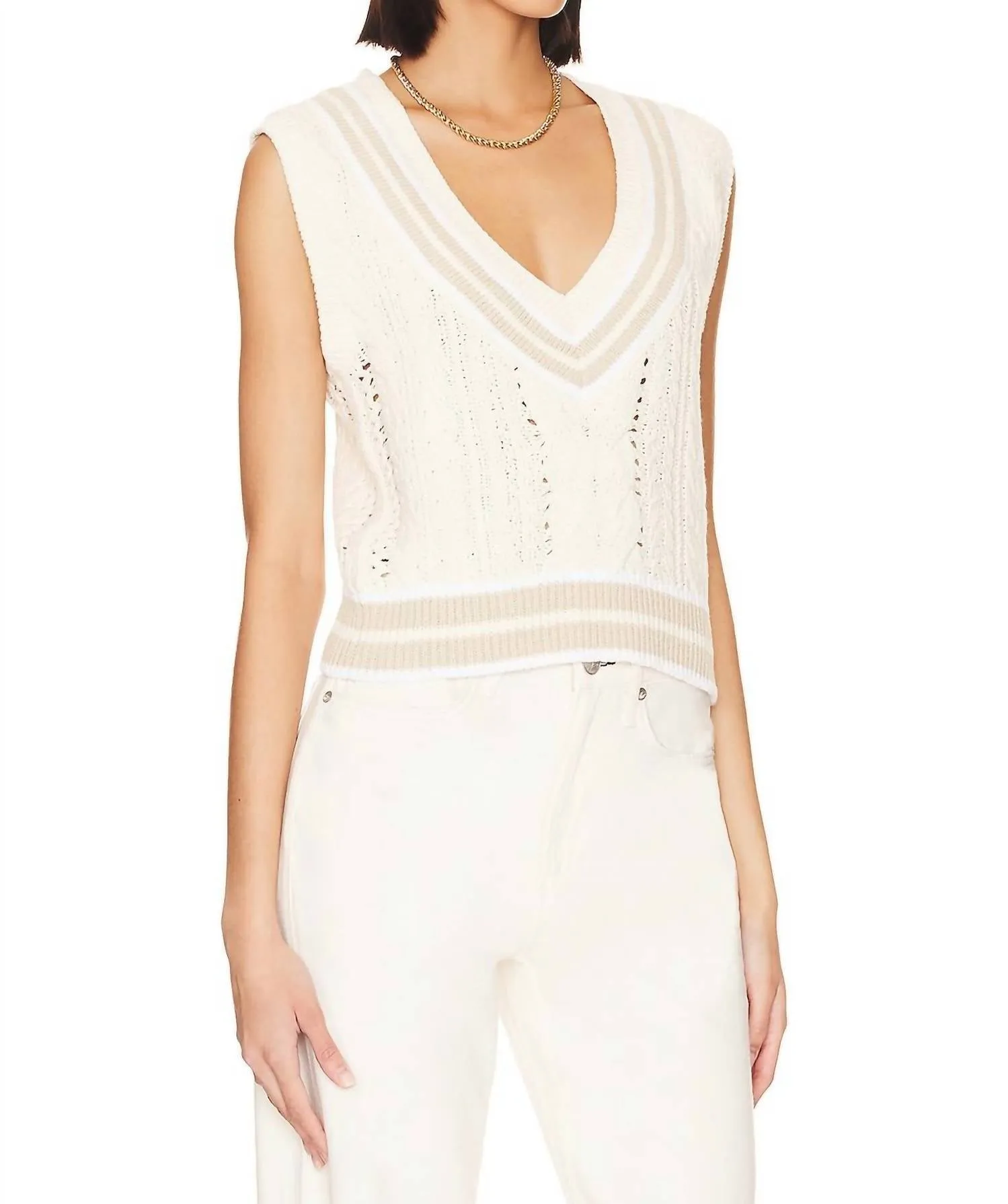 Brandi Slim Vest In Ivory