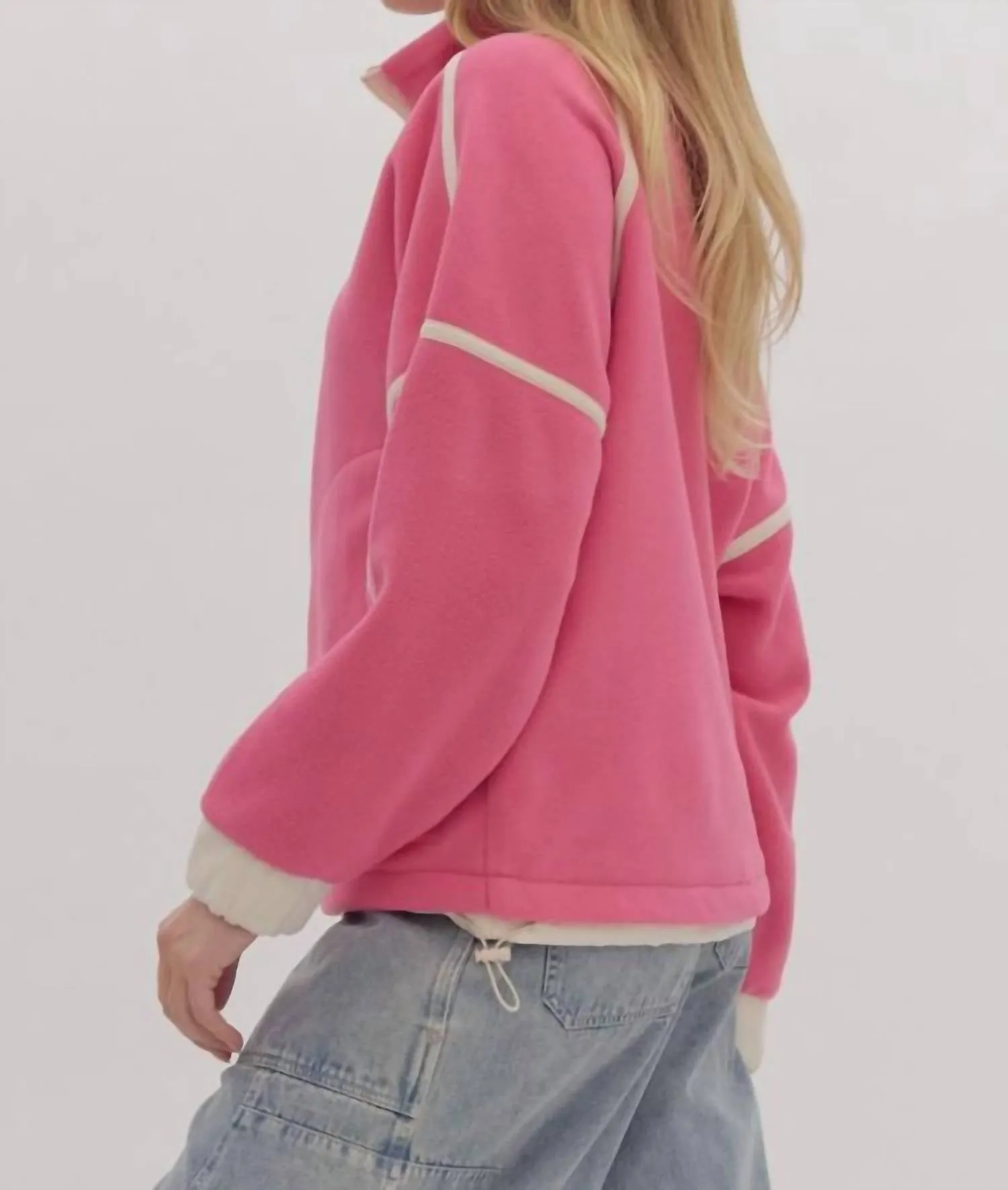 Bright Lights Fleece Pullover In Pink