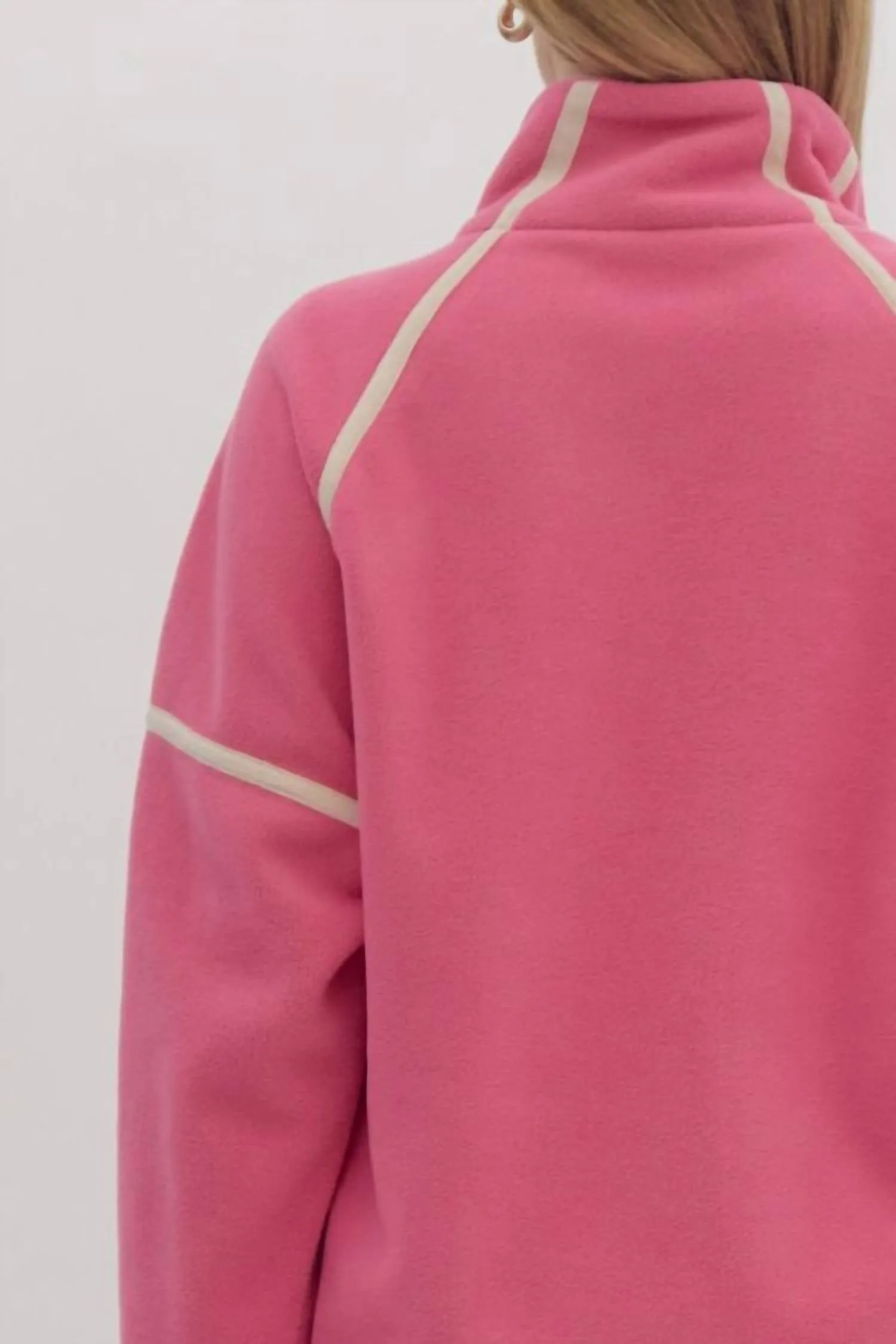 Bright Lights Fleece Pullover In Pink