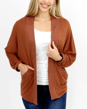 Buttery Soft Cocoon Cardigan In Cinnamon