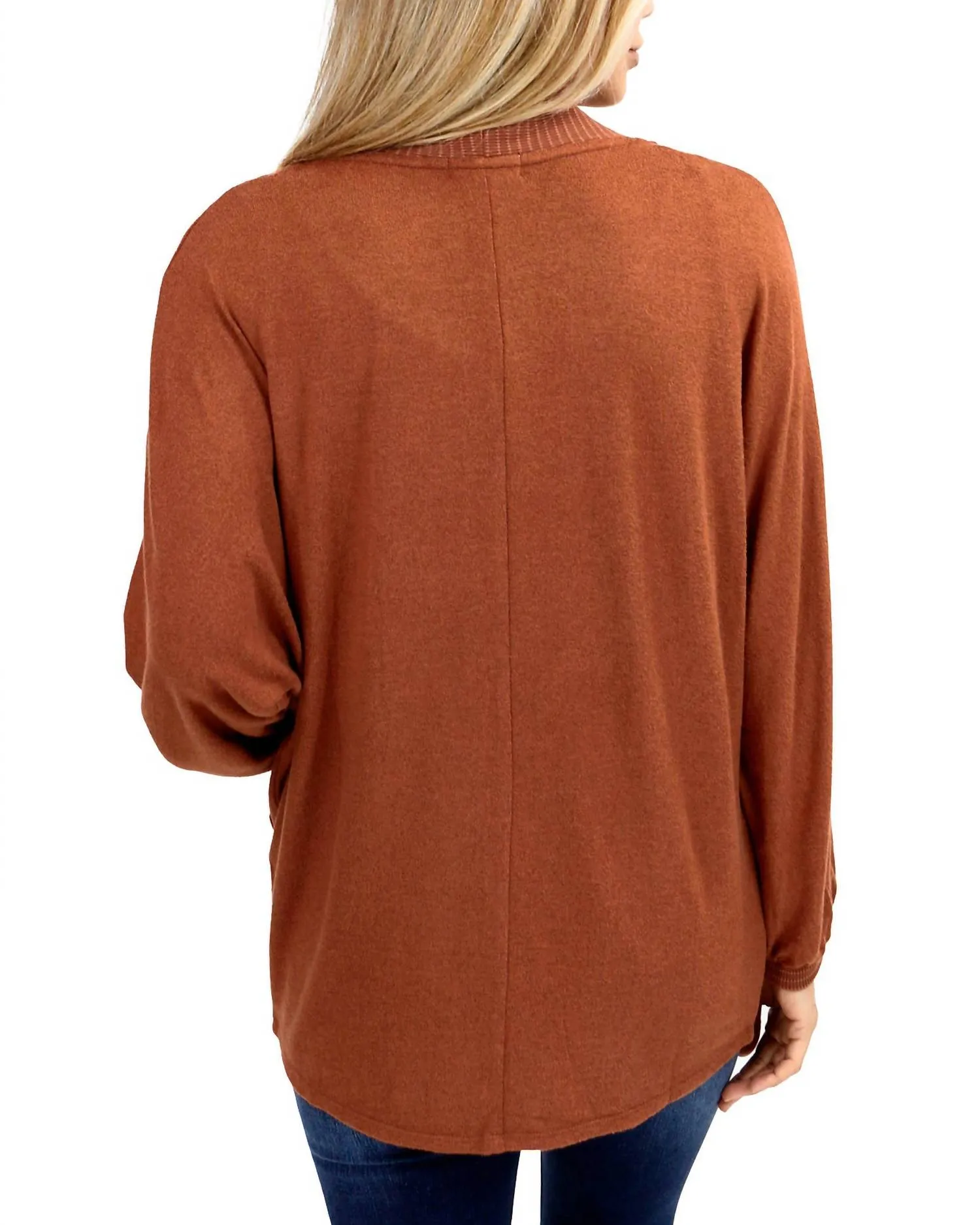 Buttery Soft Cocoon Cardigan In Cinnamon