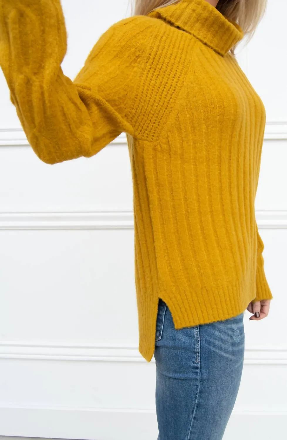 Cable Knit Sweater In Dijon