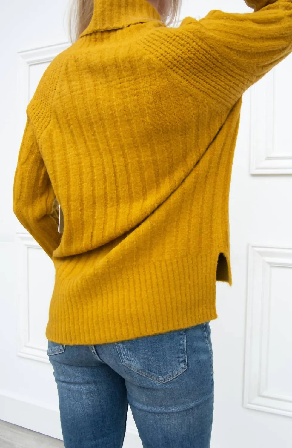 Cable Knit Sweater In Dijon