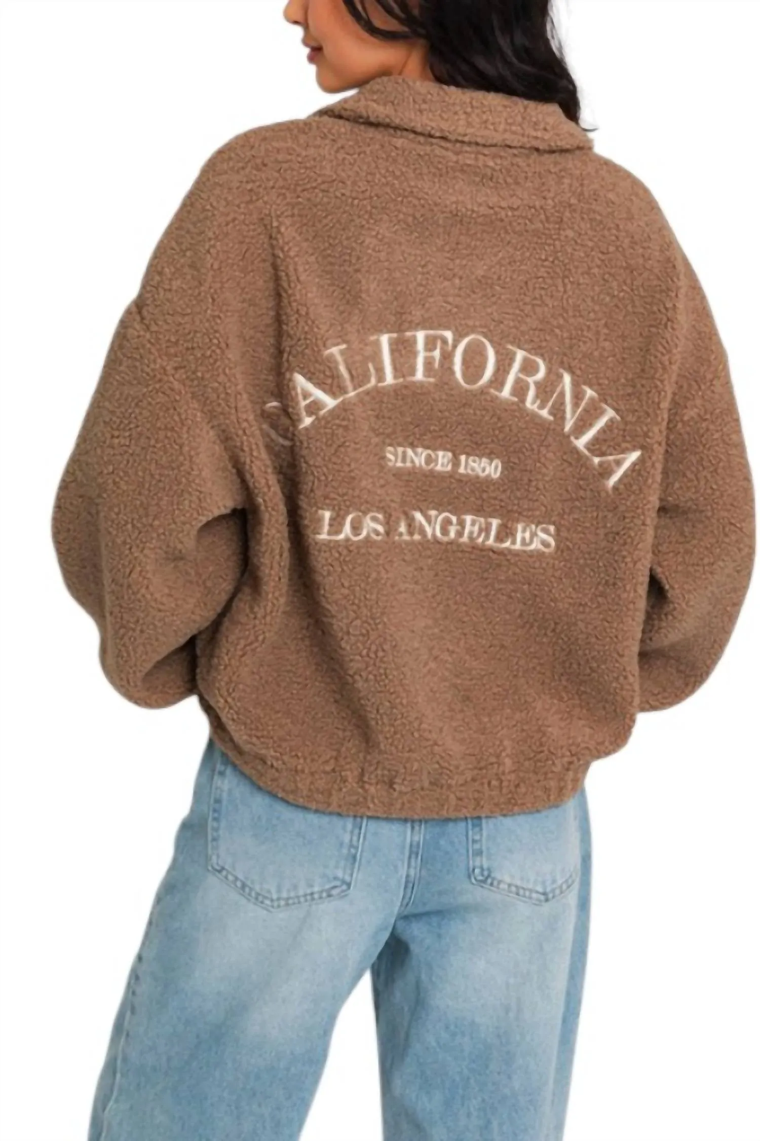 Cali Quarter Zip Fleece Pullover In Brown