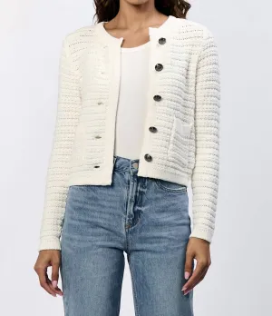 Cambria Button Up Cardigan In White