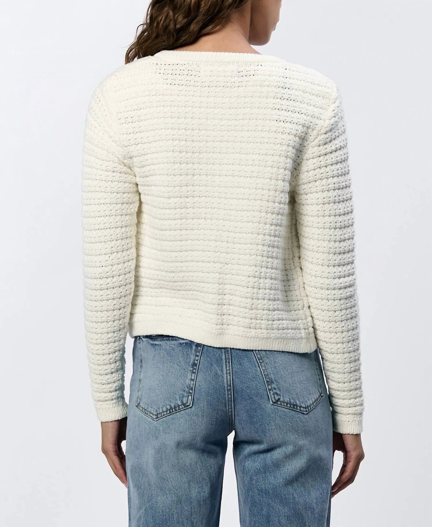 Cambria Button Up Cardigan In White