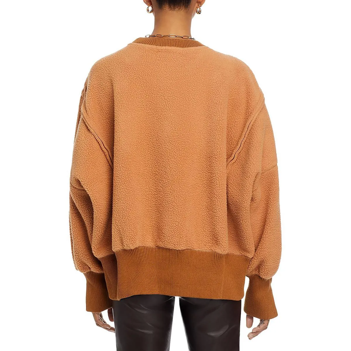 Camden Womens Faux Fur Cozy Pullover Sweater