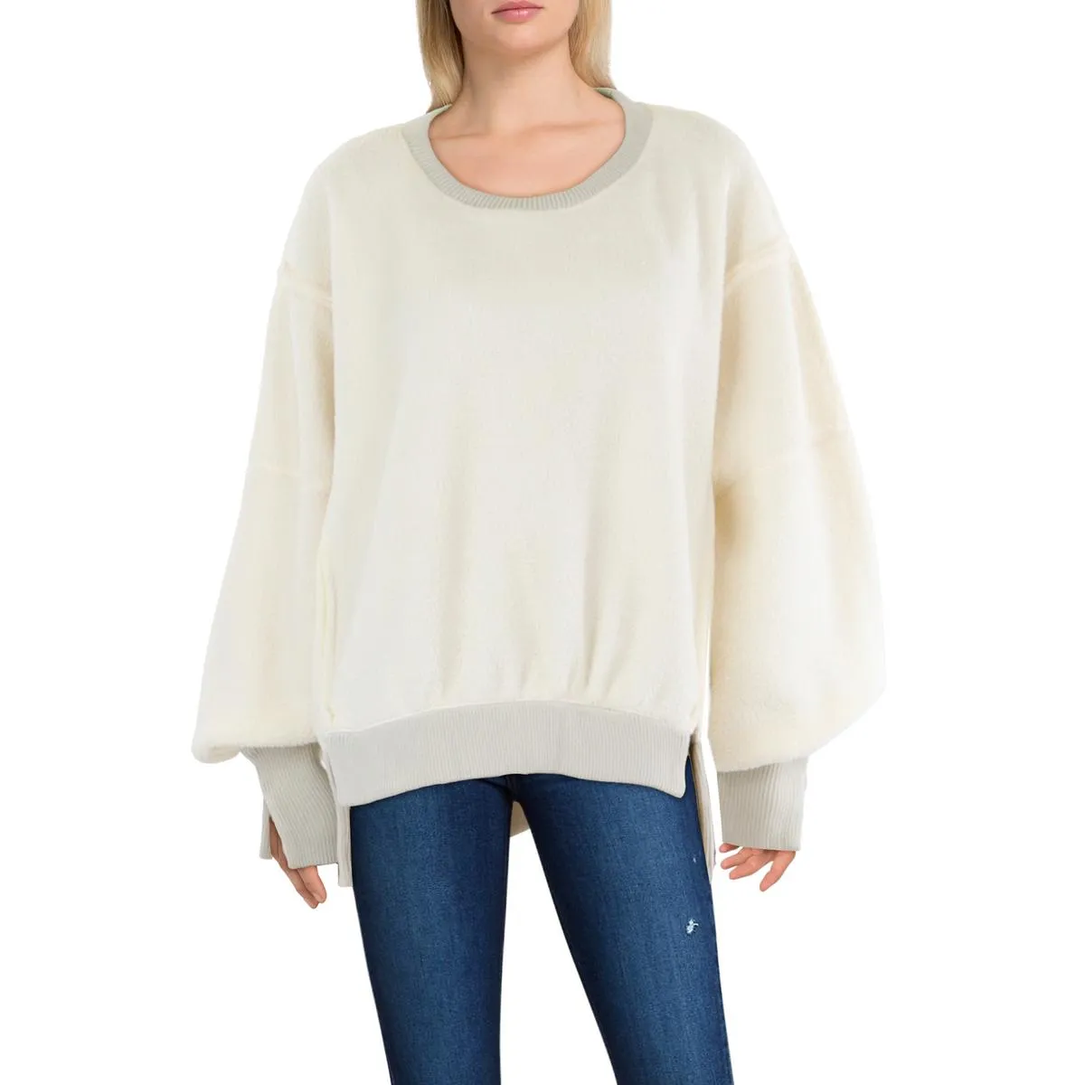 Camden Womens Faux Fur Cozy Pullover Sweater