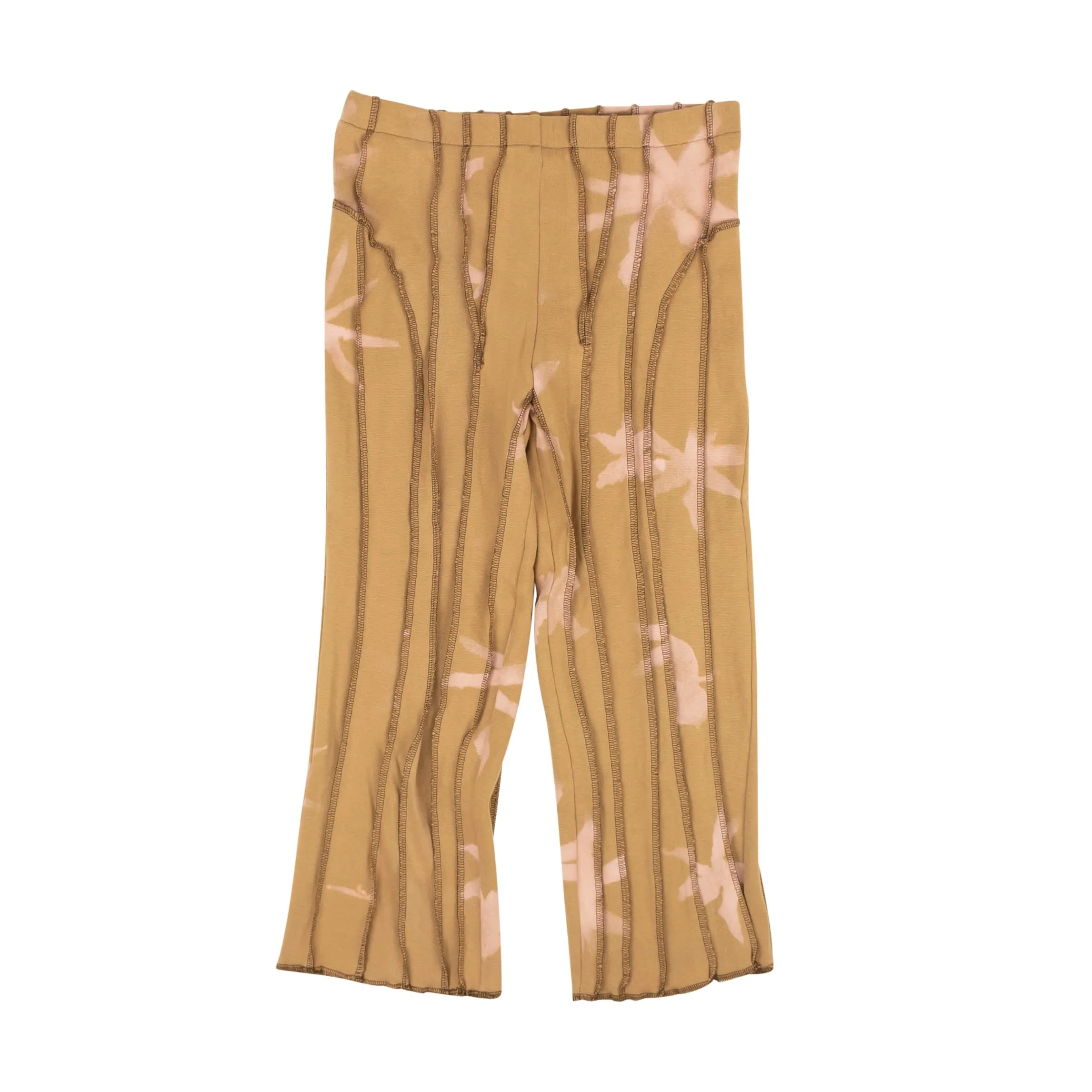 Camel Peige Pink Capri Stripe Cropped Pants