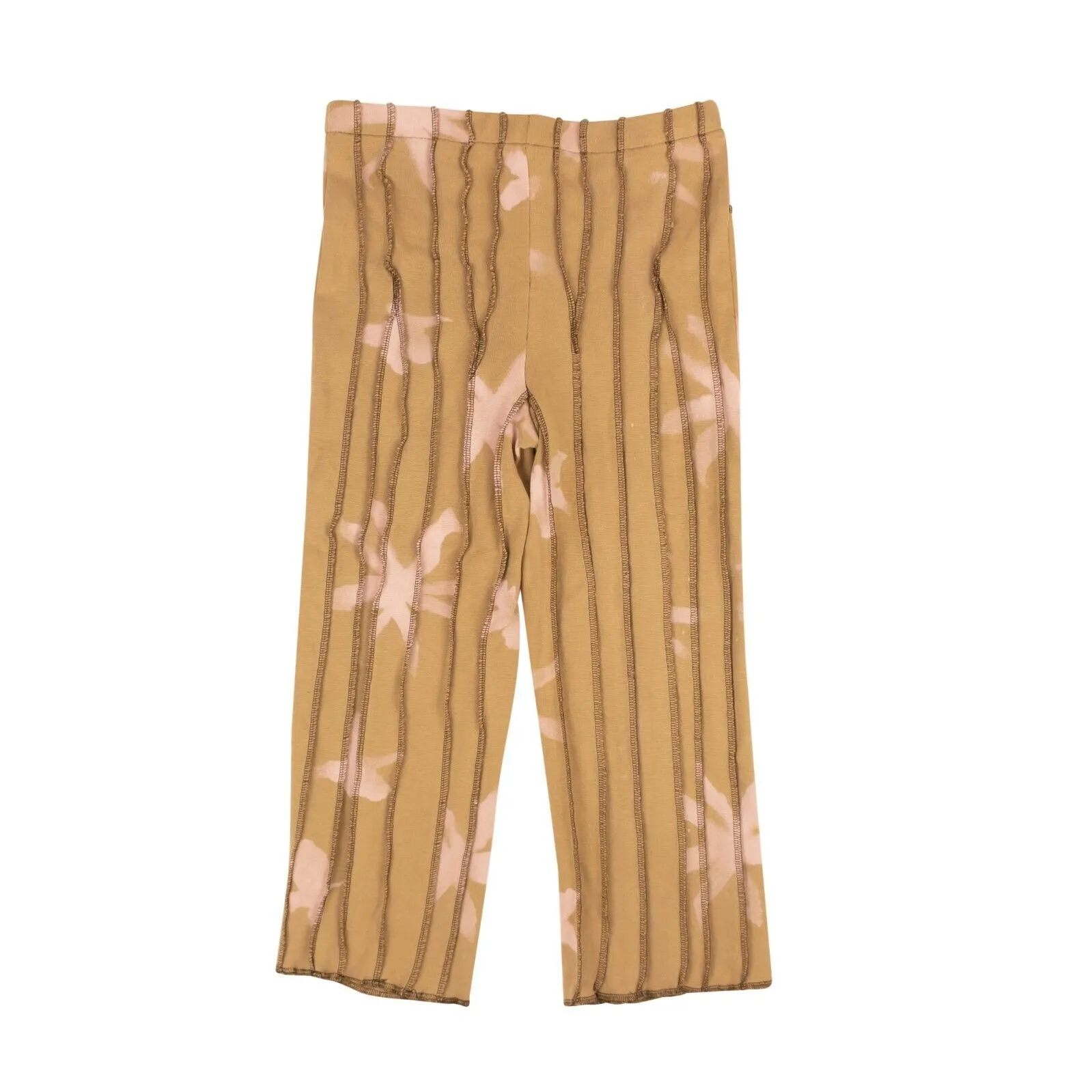 Camel Peige Pink Capri Stripe Cropped Pants