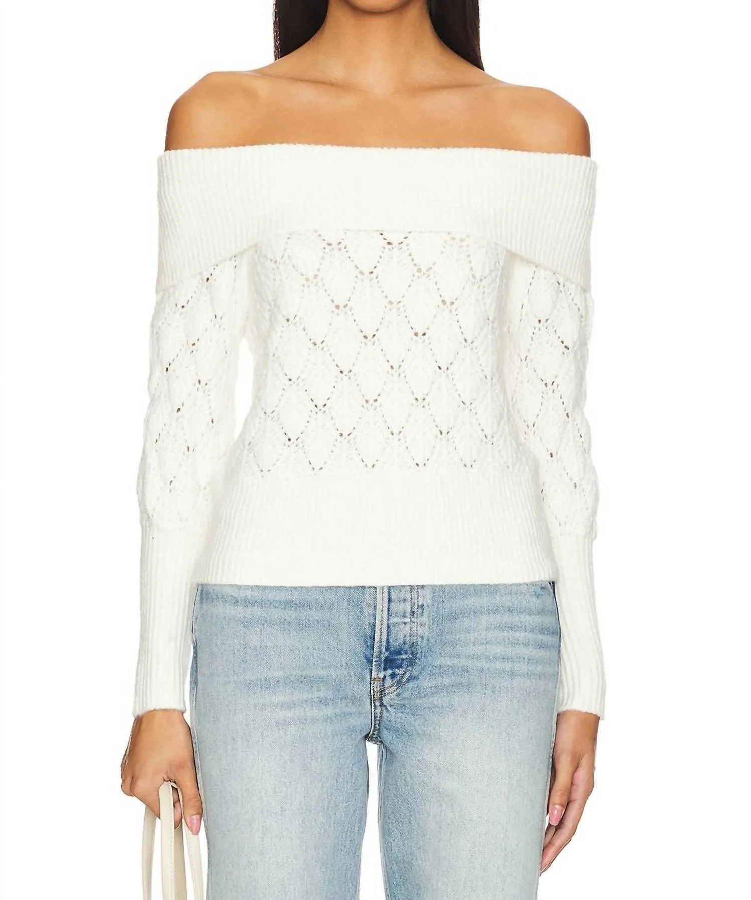 Camilla Off The Shoulder Sweater In Sea Salt