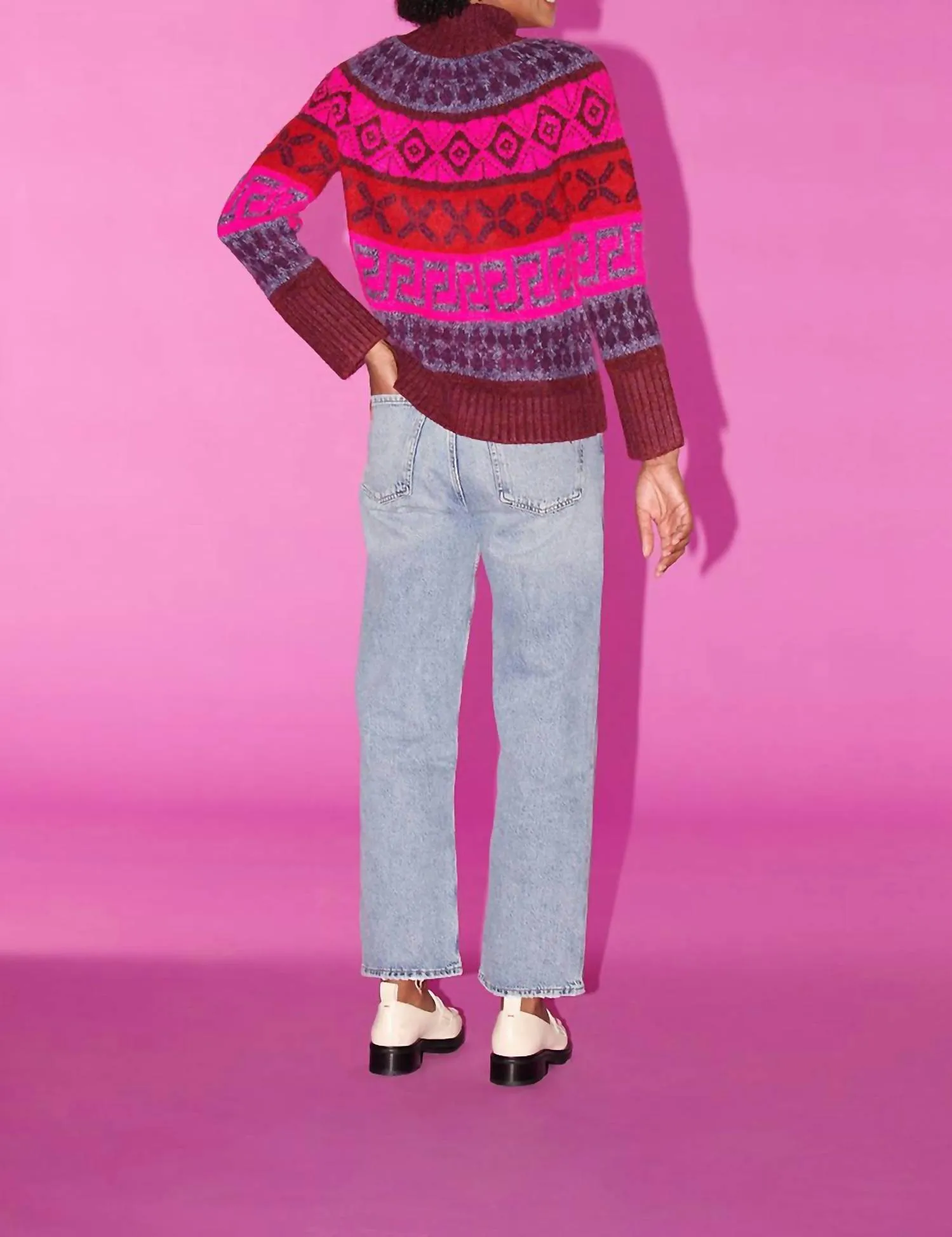 Candace Sweater In Pink Multi