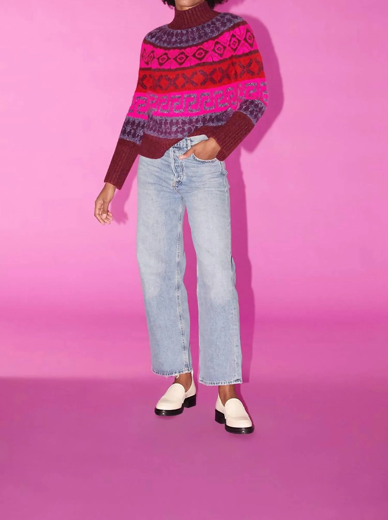 Candace Sweater In Pink Multi
