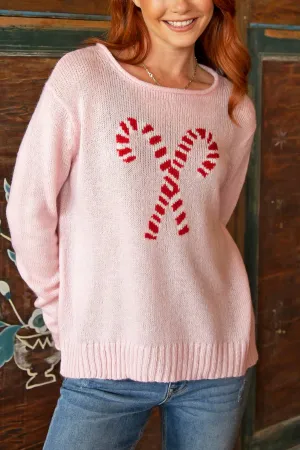 Candycane Sweater In Pink