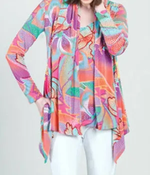 Cardigan & Tank Twinset In Mosaic Petal