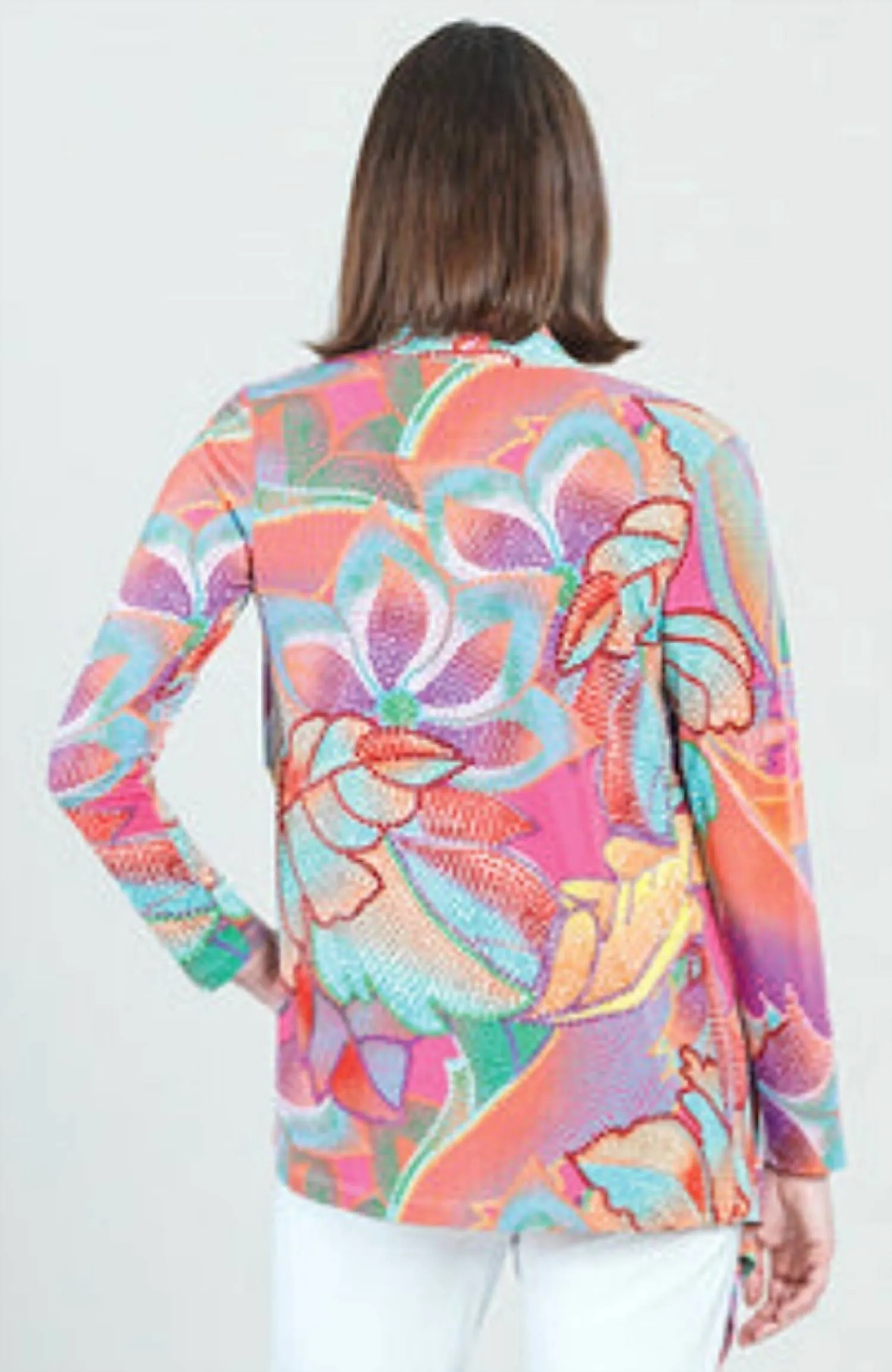 Cardigan & Tank Twinset In Mosaic Petal