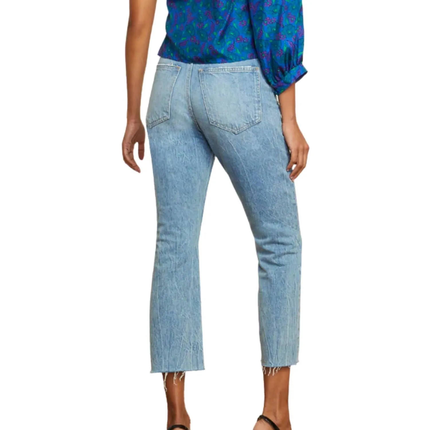 Carly Kick Flare Jeans In Pebble Stone