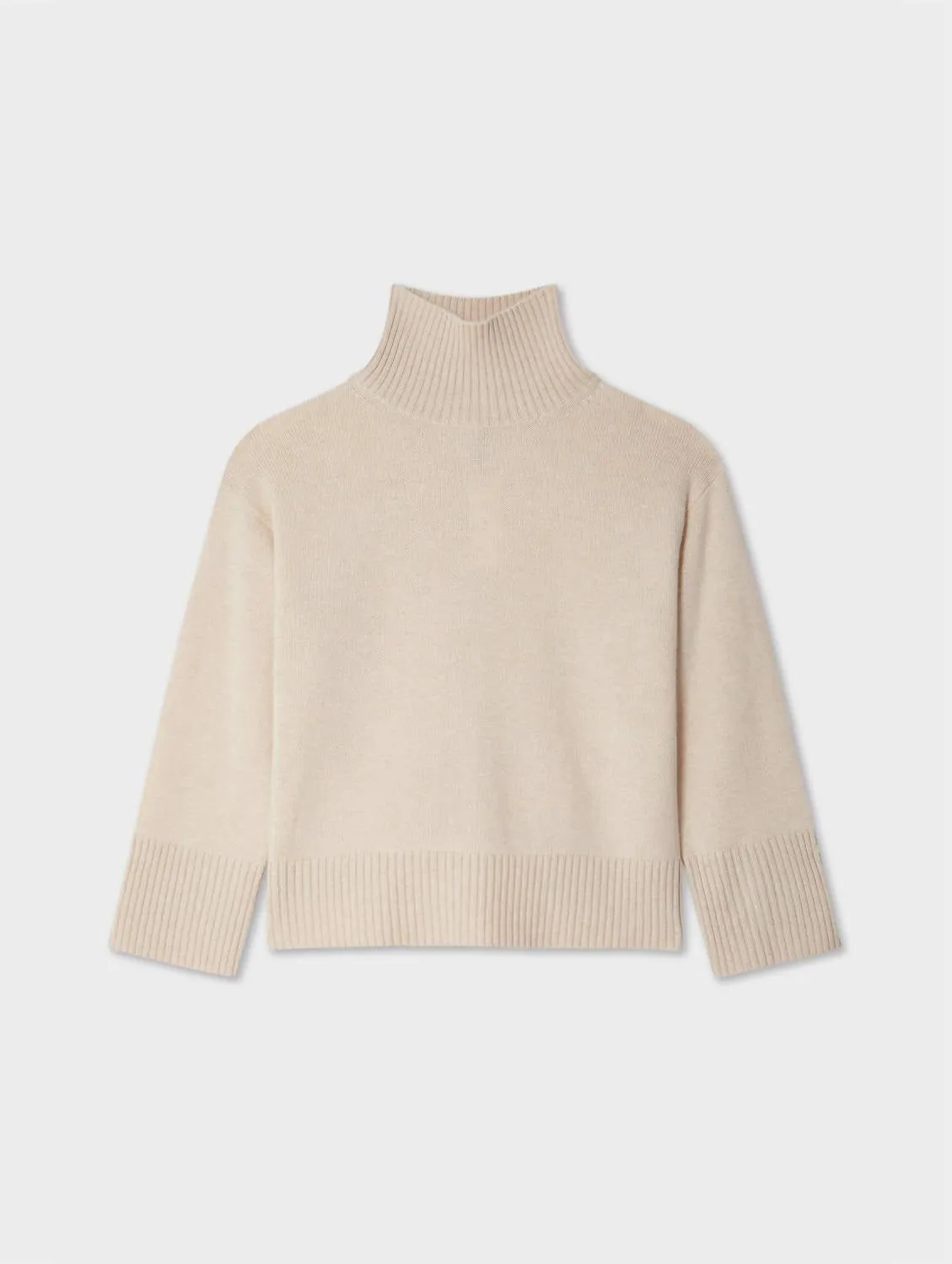 Cashmere Stand Neck Sweater In Nat Heather