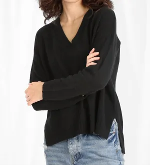 Cashmere V Neck Sweater In Black