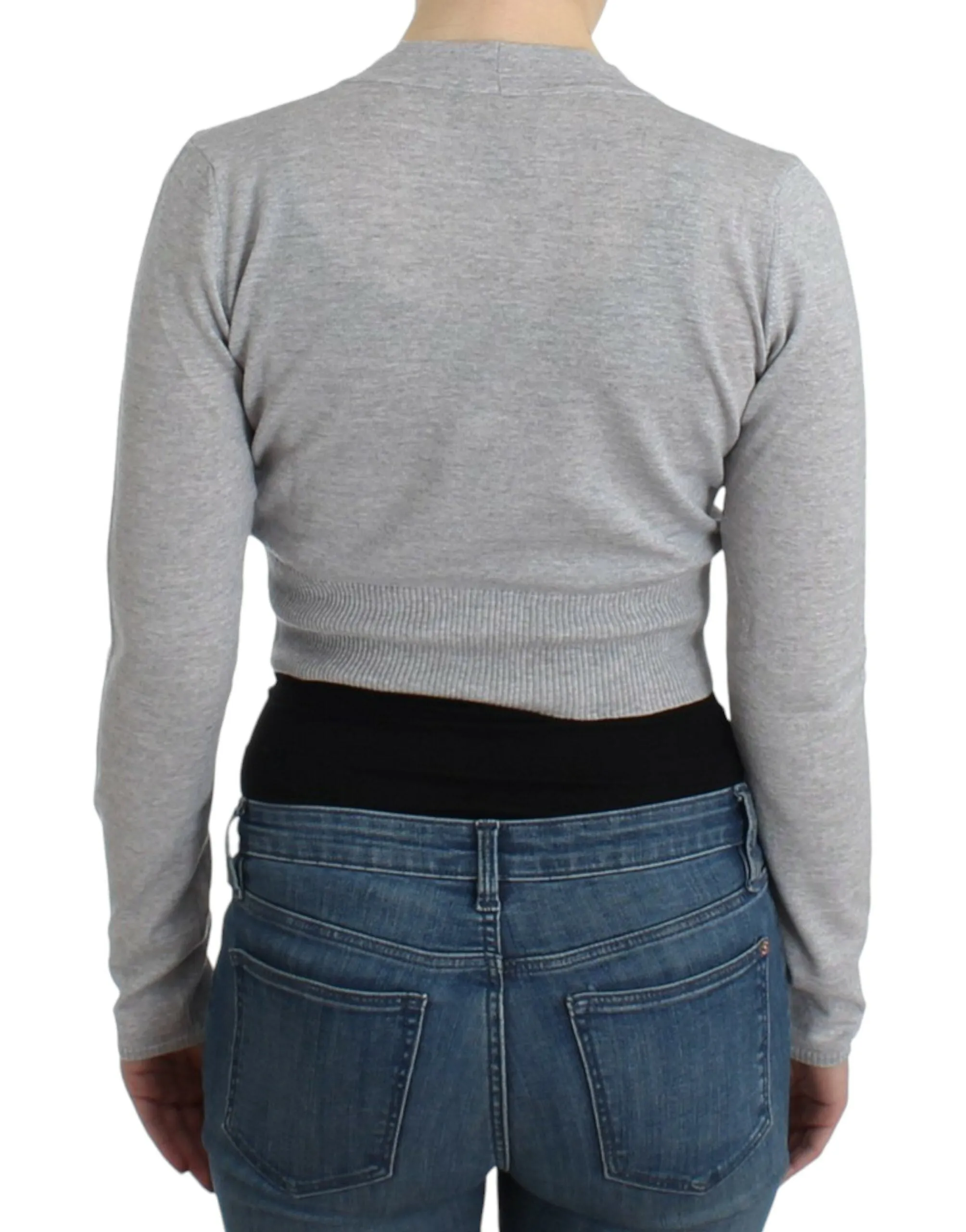 Cavalli Cropped Virgin Wool Cardigan in Chic Women's