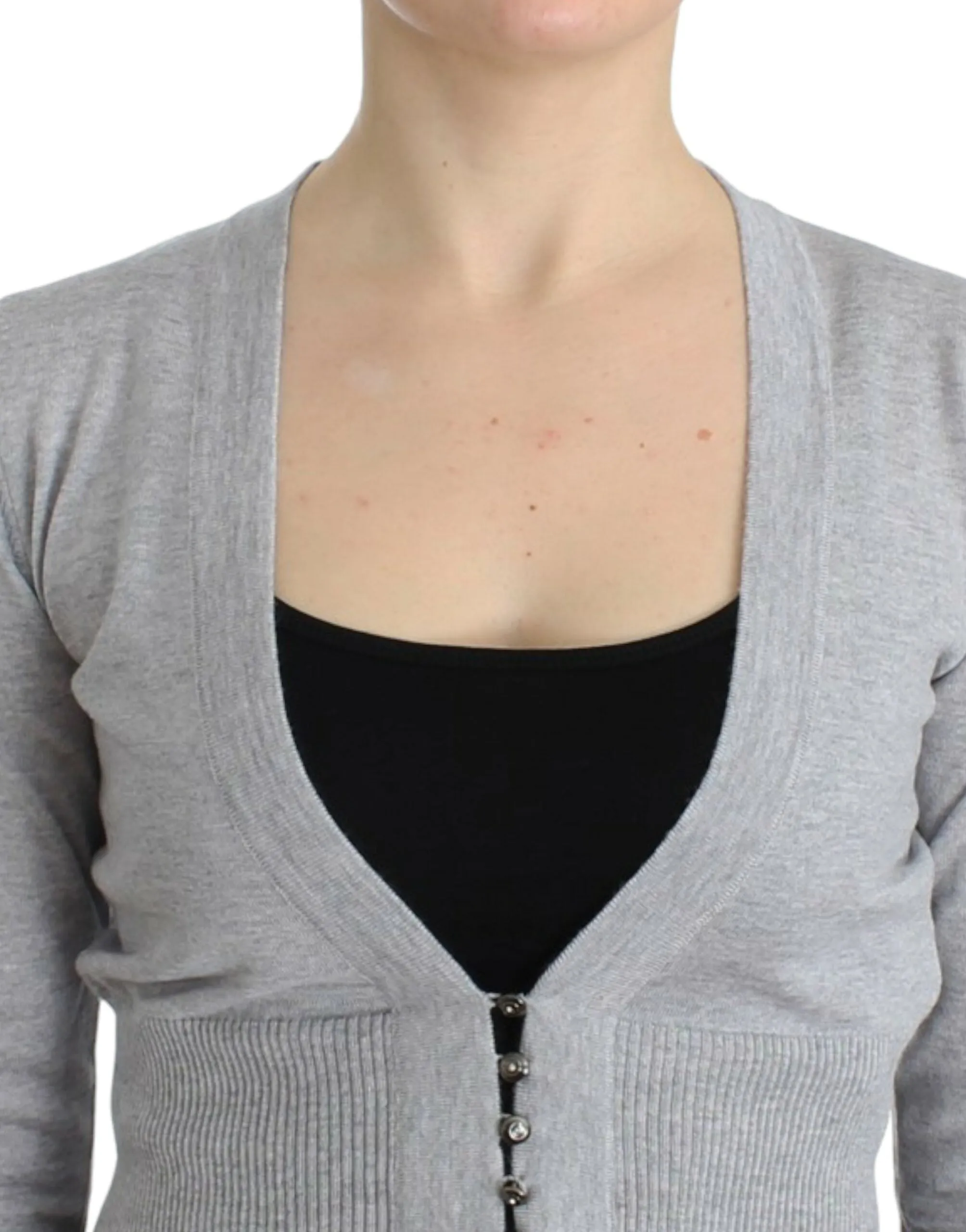 Cavalli Cropped Virgin Wool Cardigan in Chic Women's